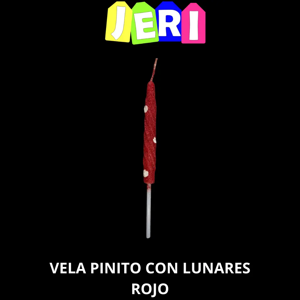VELA PINITO CON LUNARES (ROJO)