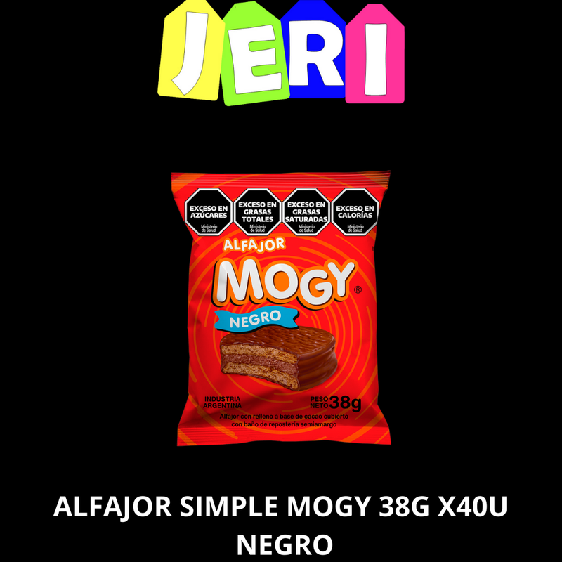 ALFAJOR SIMPLE MOGY X40U NEGRO