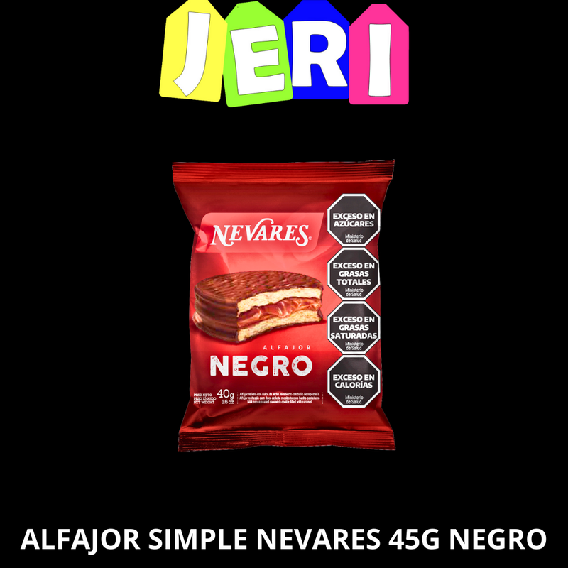 ALFAJOR SIMPLE NEVARES 45G NEGRO