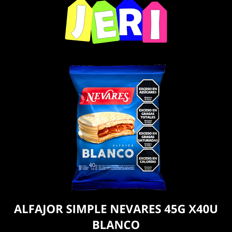 ALFAJOR SIMPLE NEVARES 45G X40U BLANCO