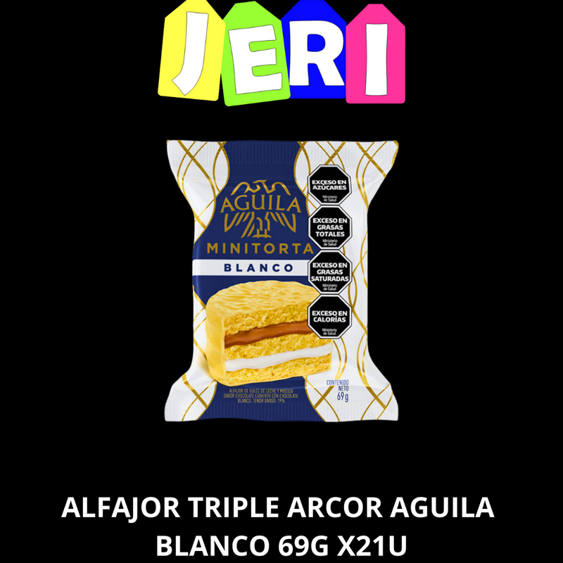 ALFAJOR TRIPLE ARCOR AGUILA BLANCO 69G X21U