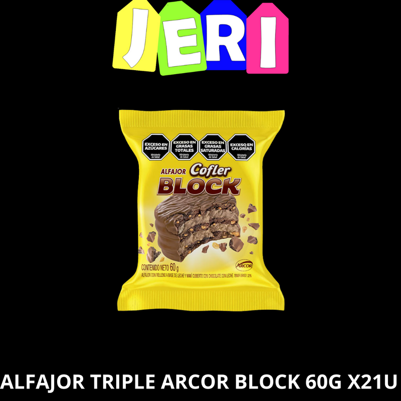 ALFAJOR TRIPLE ARCOR BLOCK 60G X21U