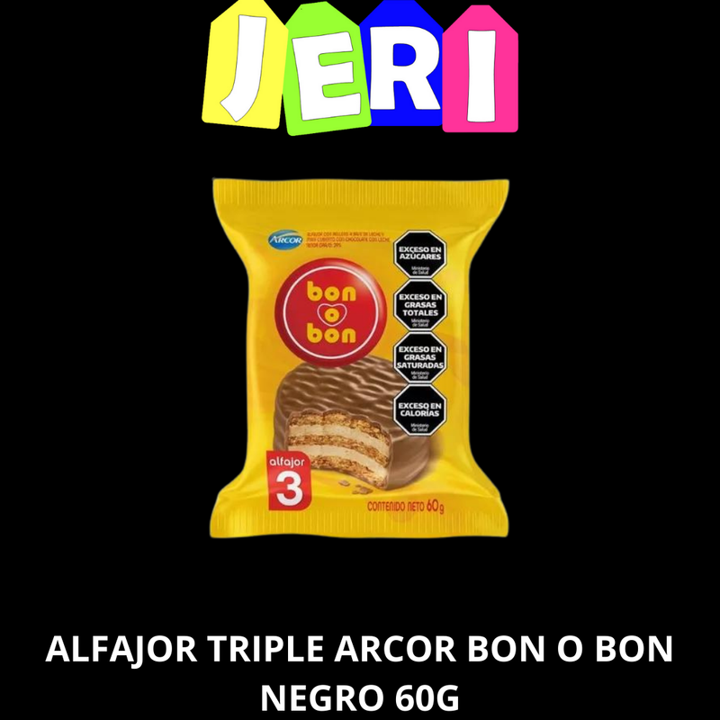 ALFAJOR TRIPLE ARCOR BON O BON NEGRO 60G