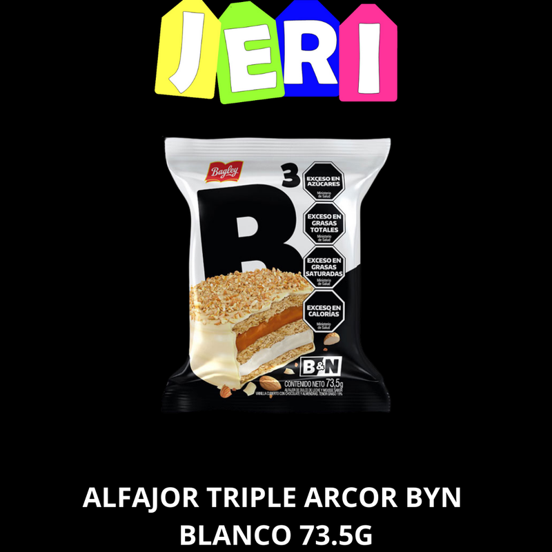 ALFAJOR TRIPLE ARCOR BYN BLANCO 73.5G