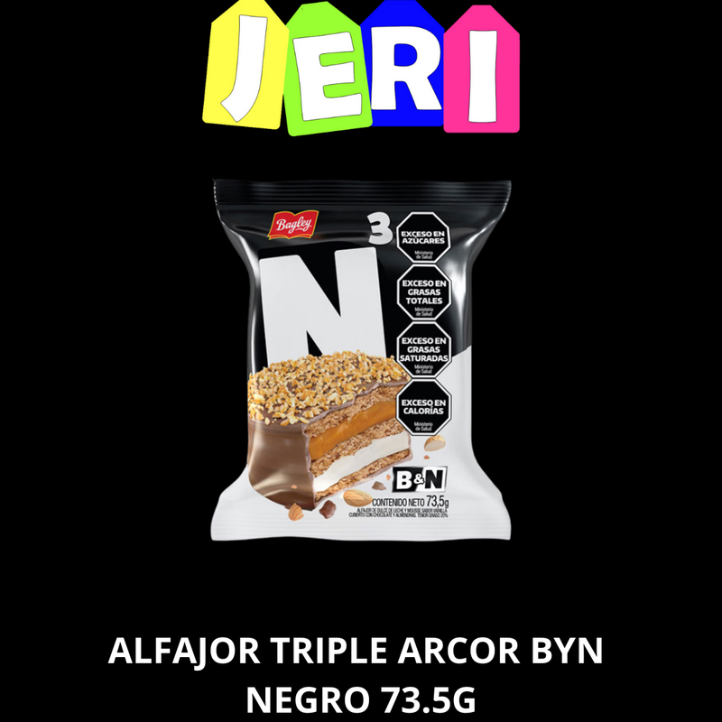 ALFAJOR TRIPLE ARCOR BYN NEGRO 73.5G