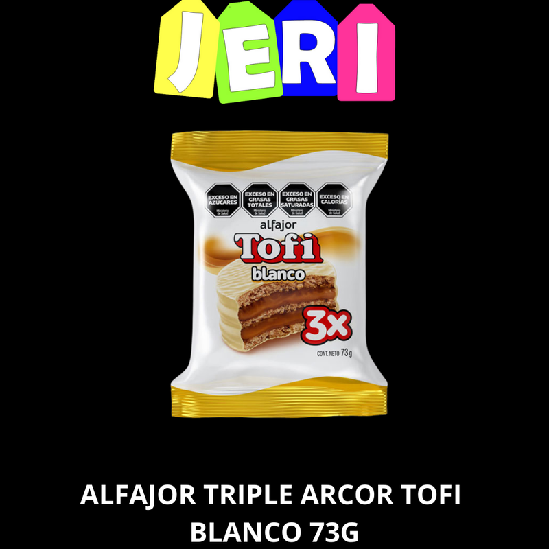 ALFAJOR TRIPLE ARCOR TOFI BLANCO 73G