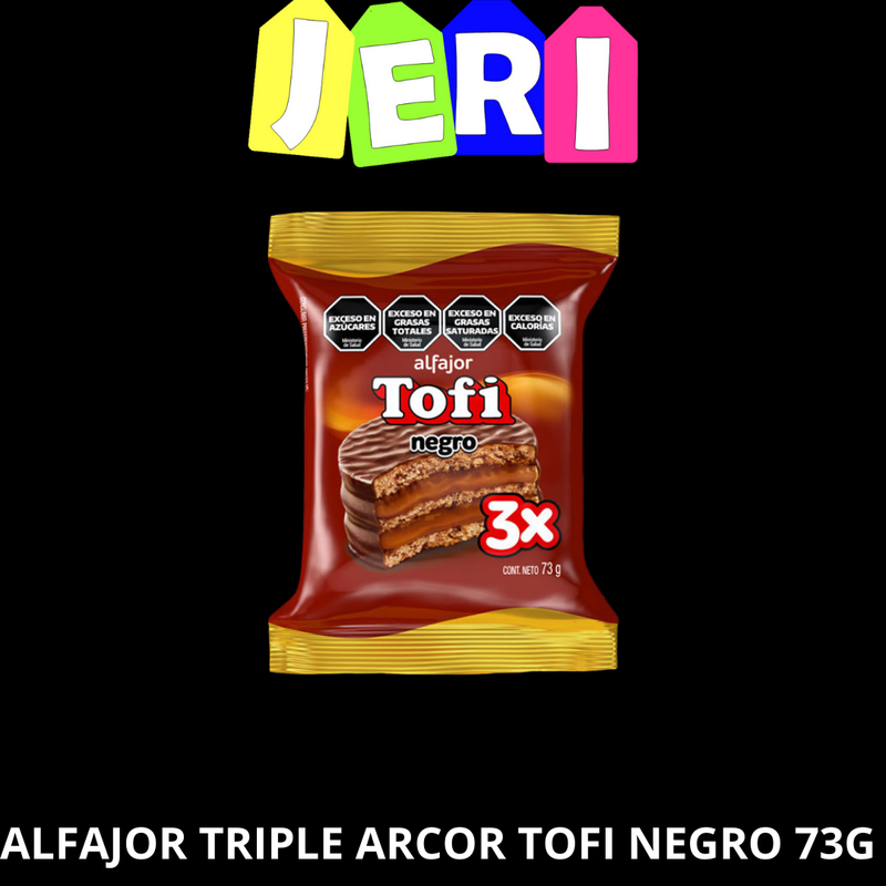 ALFAJOR TRIPLE ARCOR TOFI NEGRO 73G