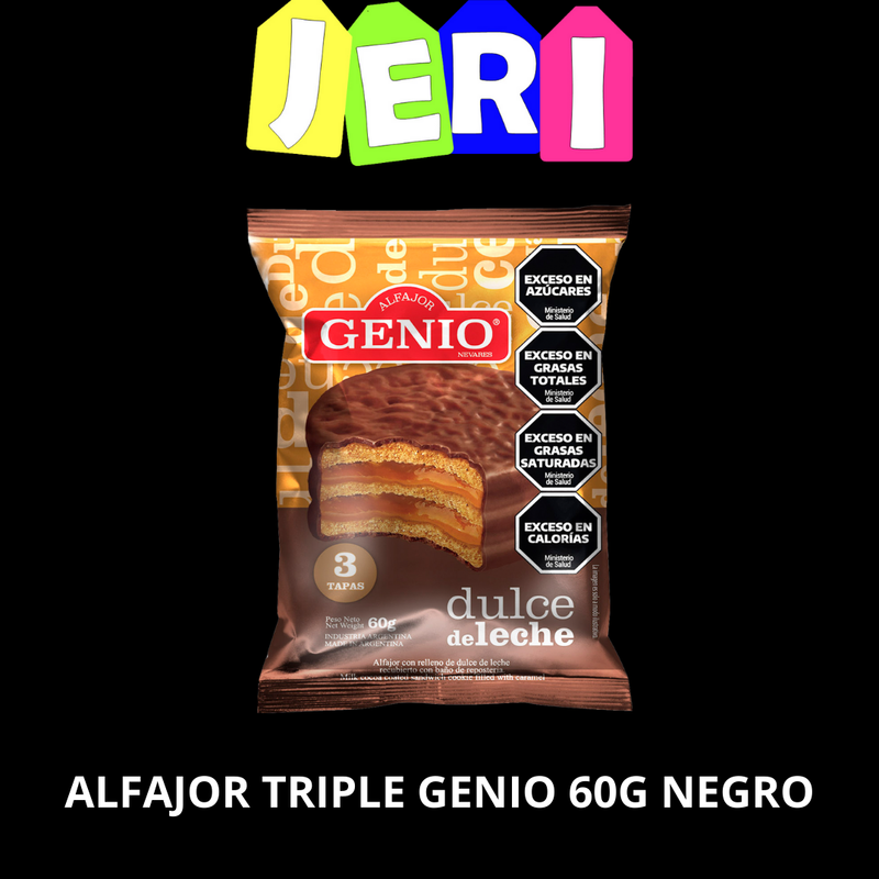 ALFAJOR TRIPLE GENIO 60G NEGRO