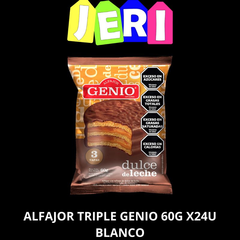 ALFAJOR TRIPLE GENIO 60G X24U NEGRO
