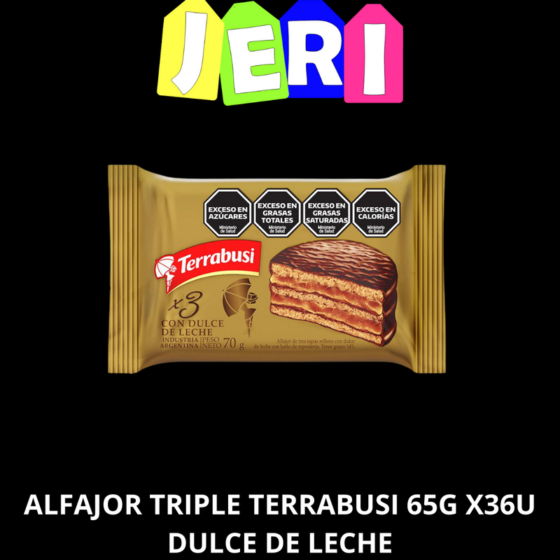 ALFAJOR TRIPLE TERRABUSI 65G X36U DULCE DE LECHE
