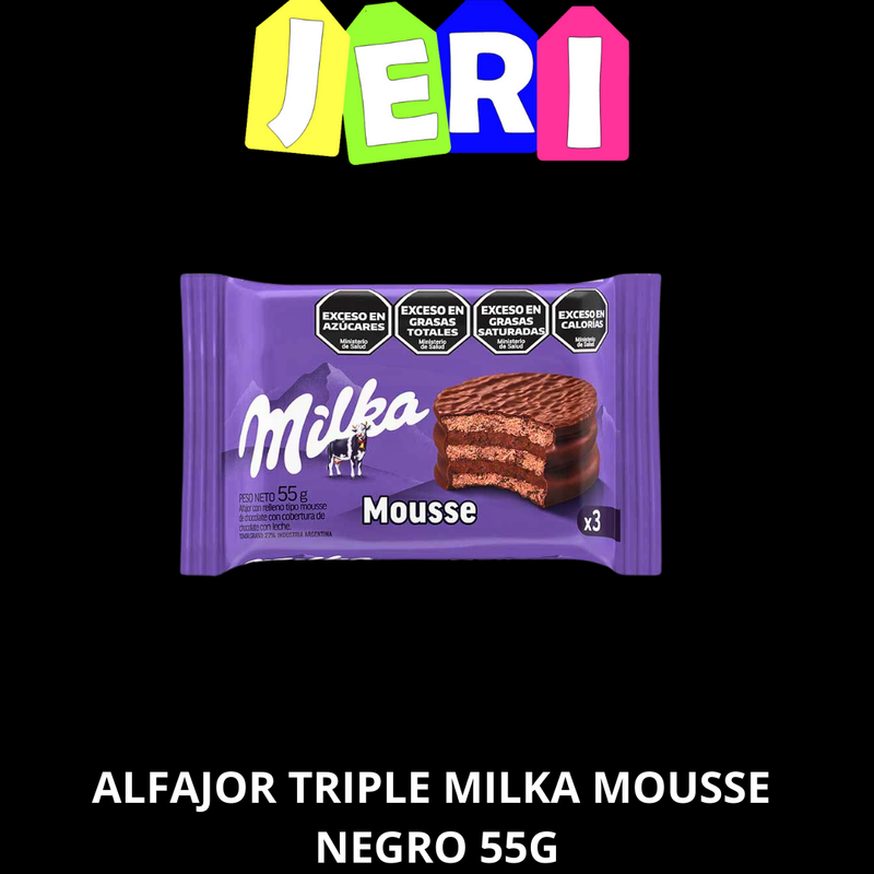 ALFAJOR TRIPLE MILKA MOUSSE NEGRO 55G