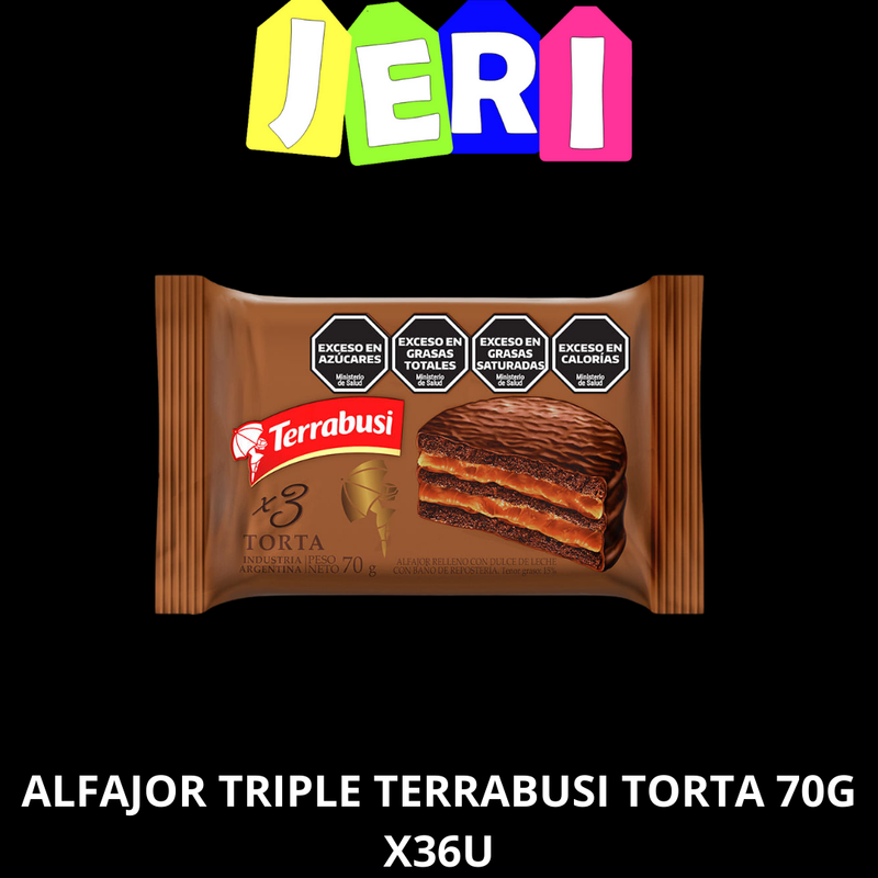 ALFAJOR TRIPLE TERRABUSI TORTA 70G X36U