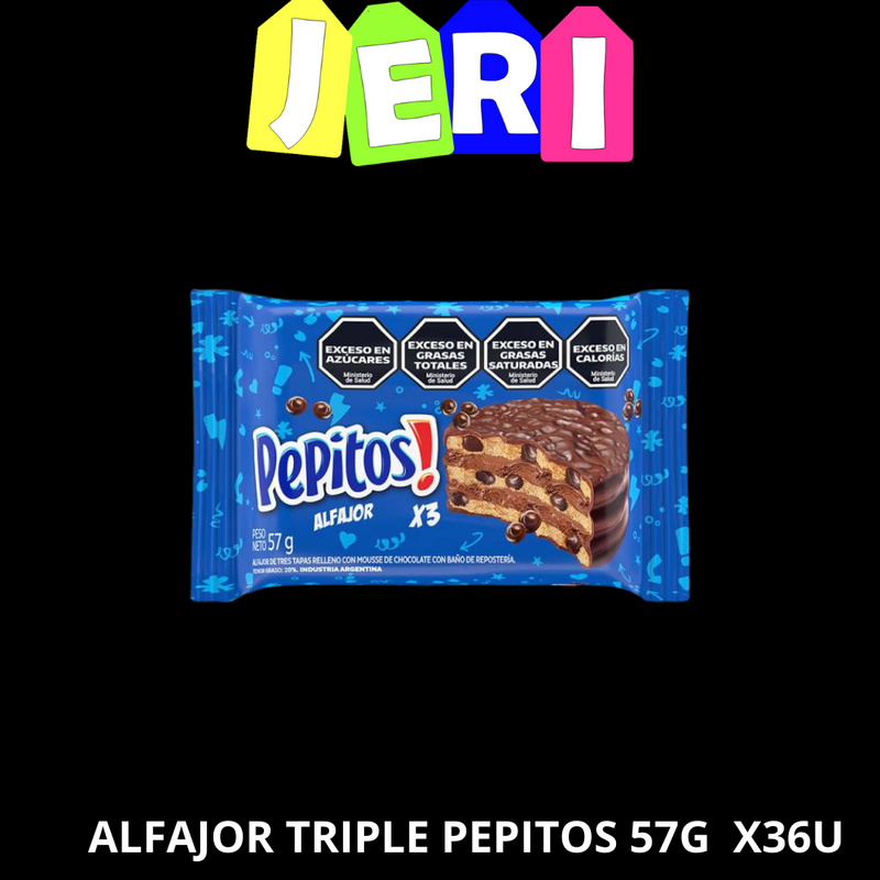 ALFAJOR TRIPLE PEPITOS 57G X36U