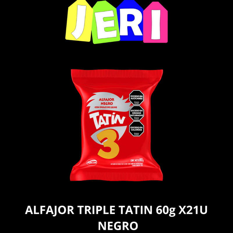 ALFAJOR TRIPLE TATIN 60g X21U NEGRO