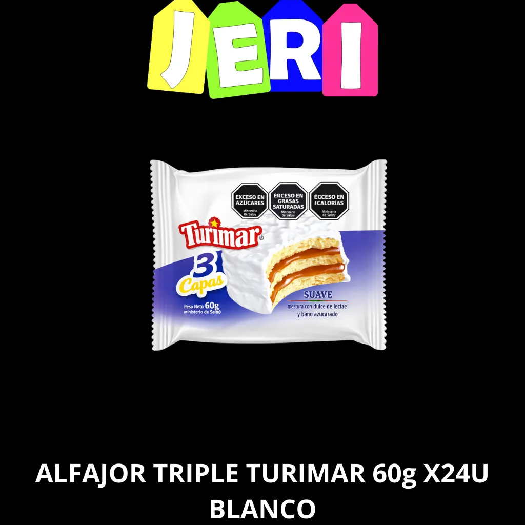 ALFAJOR TRIPLE TURIMAR 60g X24U BLANCO