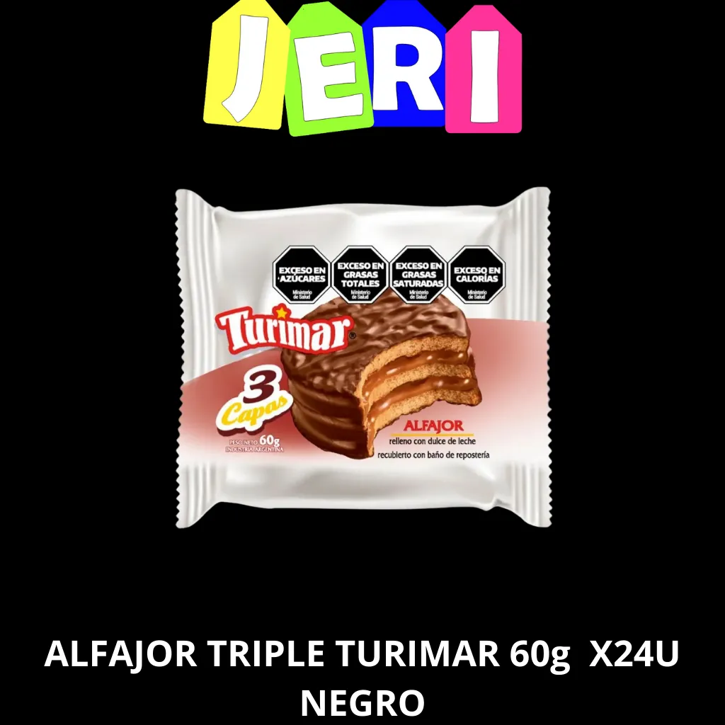 ALFAJOR TRIPLE TURIMAR 60g X24U NEGRO