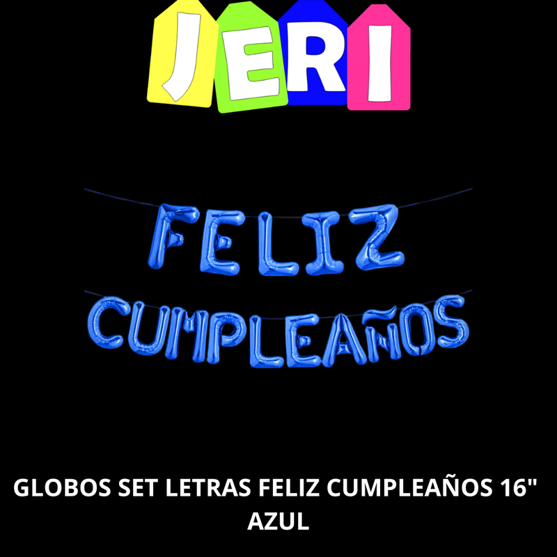 GLOBOS SET LETRAS FELIZ CUMPLEAÑOS 16" MAYUSCULA