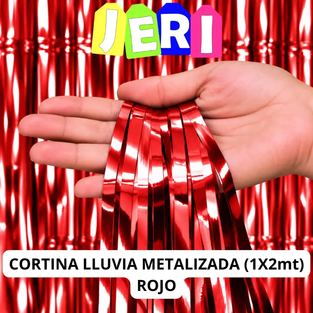CORTINA LLUVIA METALIZADA (ROJO)
