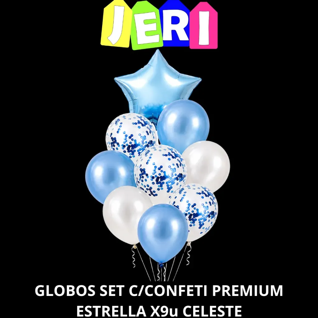 GLOBOS SET C/ CONFETI PREMIUM X9U ESTRELLA