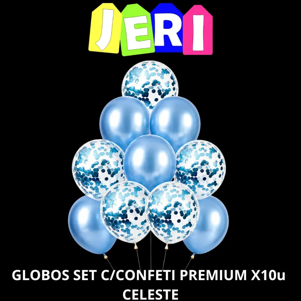 GLOBOS SET C/ CONFETI PREMIUM X10U