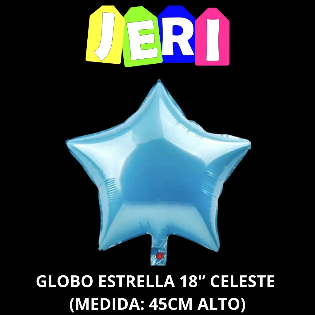 GLOBO METALIZADO ESTRELLA 18" (CELESTE)