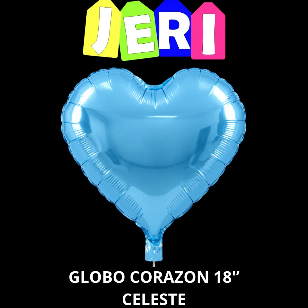 GLOBO METALIZADO CORAZON 18" (CELESTE)