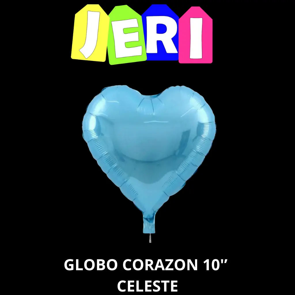 GLOBO METALIZADO CORAZON 10" (CELESTE)