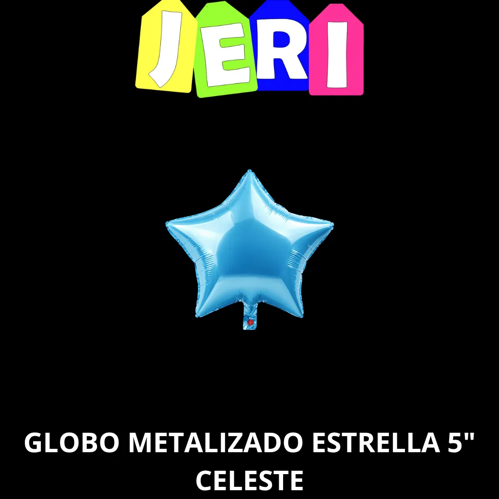 GLOBO METALIZADO ESTRELLA 5" (CELESTE)