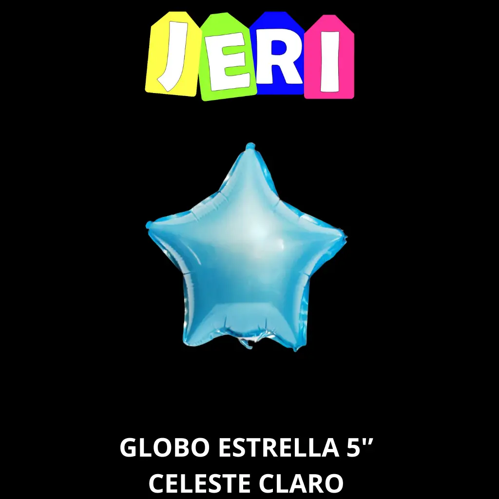GLOBO METALIZADO ESTRELLA 5" (CELESTE)