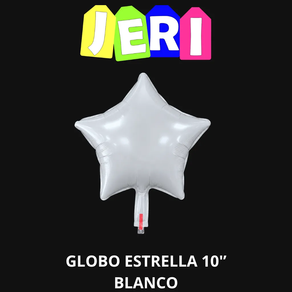 GLOBO METALIZADO ESTRELLA 10" (BLANCO)