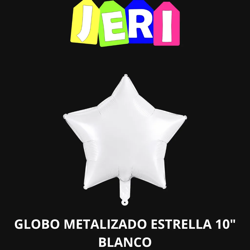 GLOBO METALIZADO ESTRELLA 10" (BLANCO)