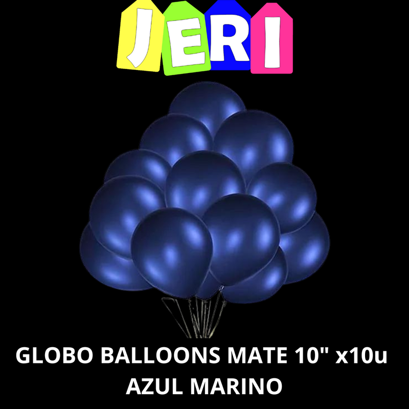 GLOBO BALLOONS MATE 10" x10u (AZUL MARINO)