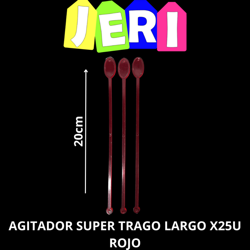 AGITADOR SUPER TRAGO LARGO X25U (ROJO)