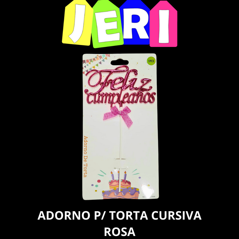 ADORNO TORTA CURSIVA (ROSA)