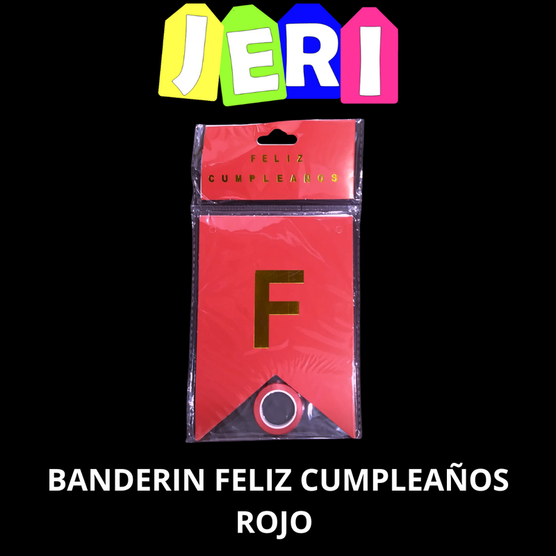 BANDERIN FELIZ CUMPLEAÑOS (ROJO)