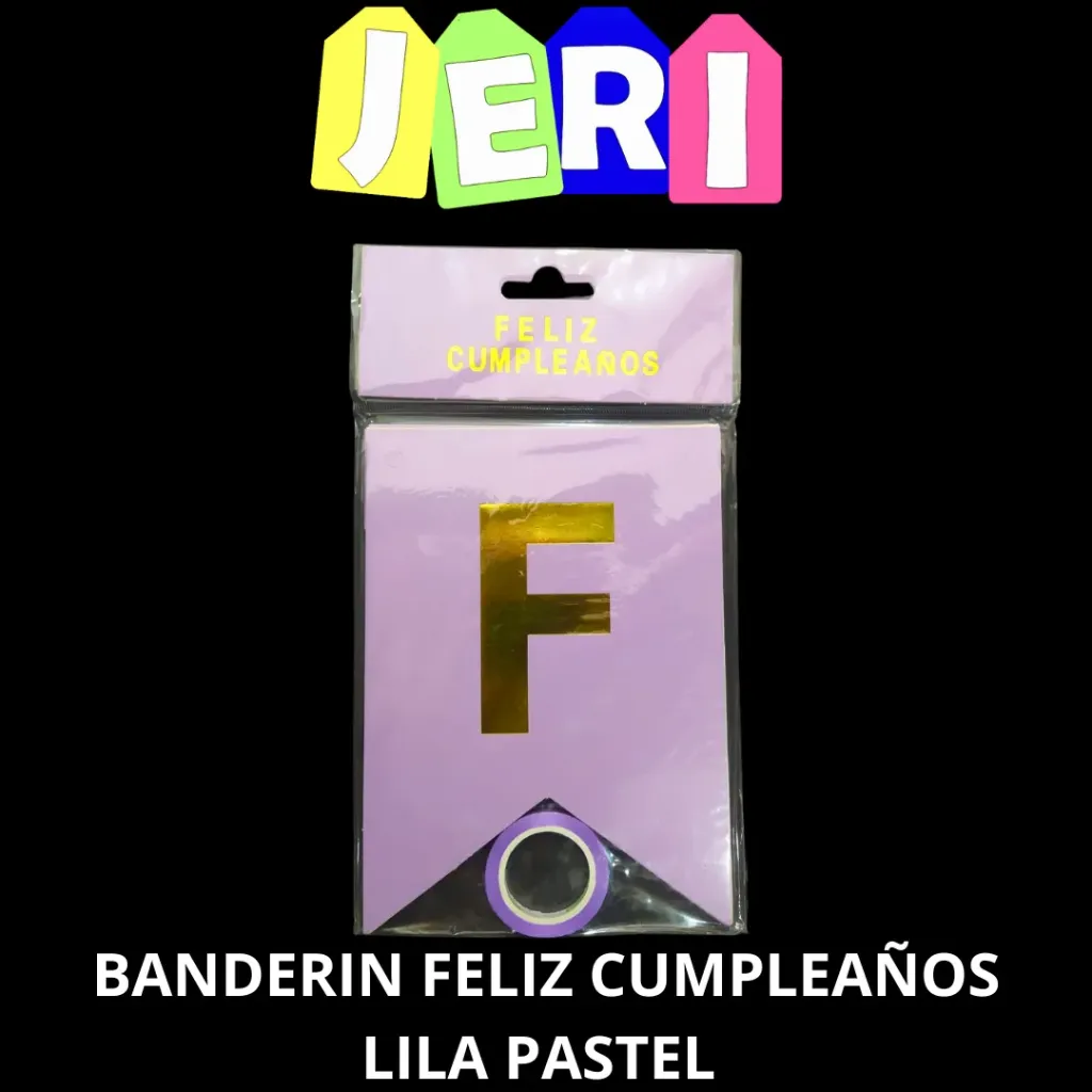 BANDERIN FELIZ CUMPLEAÑOS PASTEL (LILA)