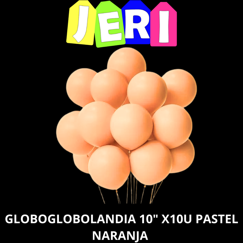 GLOBO GLOBOLANDIA 10" X10U PASTEL (NARANJA)