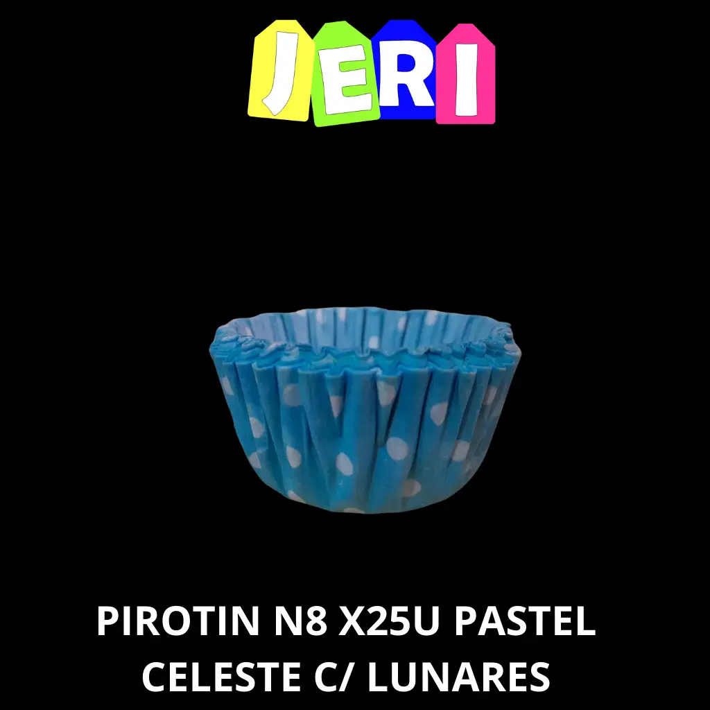 PIROTIN N8 X25U PASTEL C/ LUNARES (CELESTE)