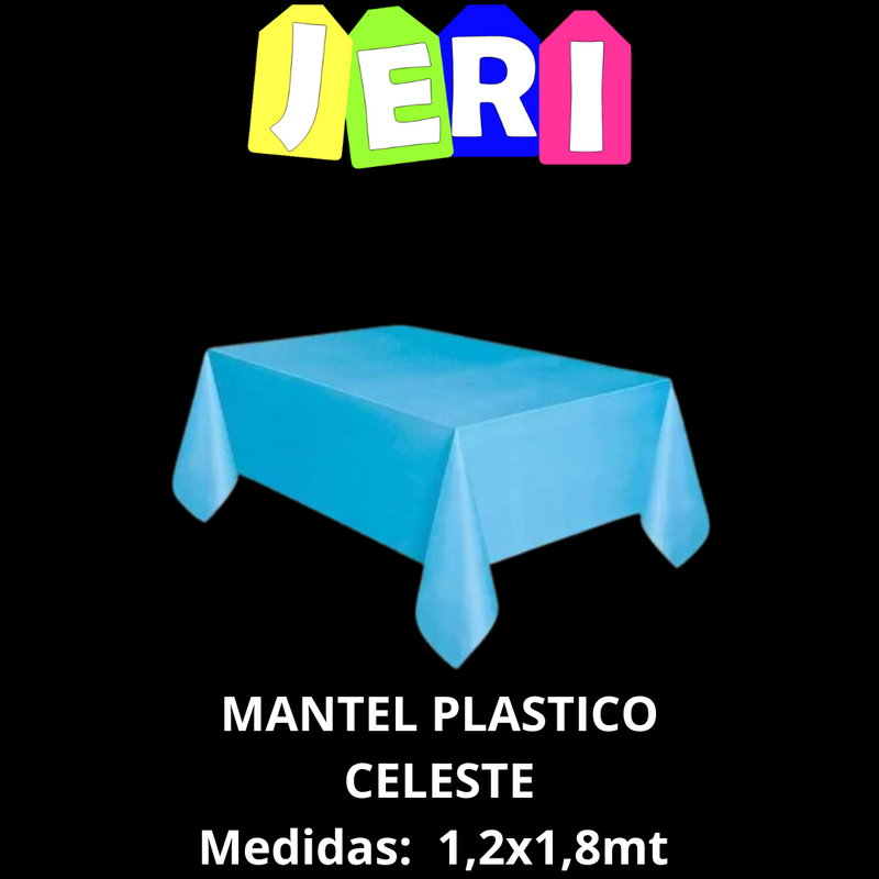 MANTEL PLASTICO COLOR (CELESTE)