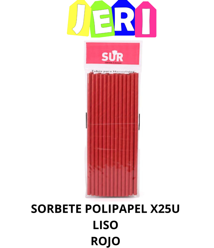 SORBETE POLIPAPEL X25U LISO (ROJO)