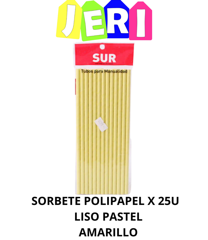 SORBETE POLIPAPEL X25U LISO PASTEL (AMARILLO)