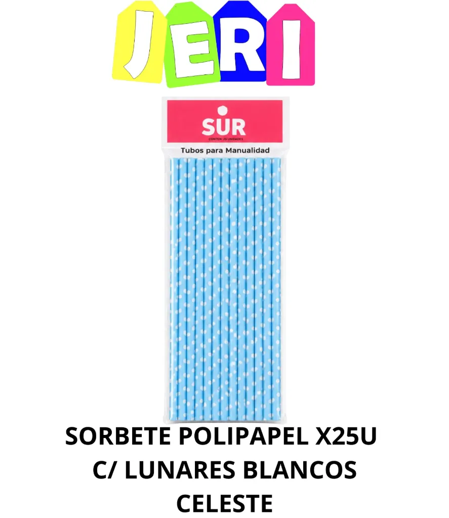 SORBETE POLIPAPEL X25U C/ LUNARES BLANCOS