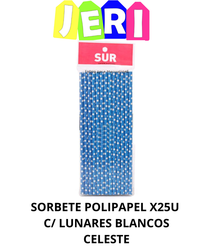 SORBETE POLIPAPEL X25U C/ LUNARES BLANCOS