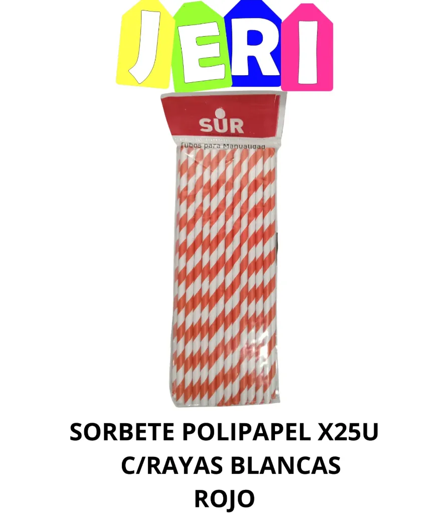 SORBETE POLIPAPEL X25U C/ RAYAS BLANCAS