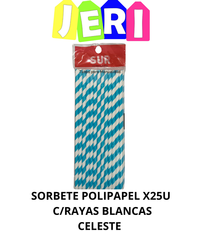SORBETE POLIPAPEL X25U C/ RAYAS BLANCAS