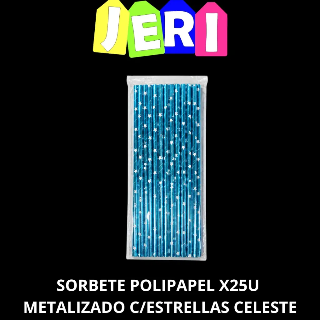 SORBETE POLIPAPEL X25U METALIZADO C/ ESTRELLAS