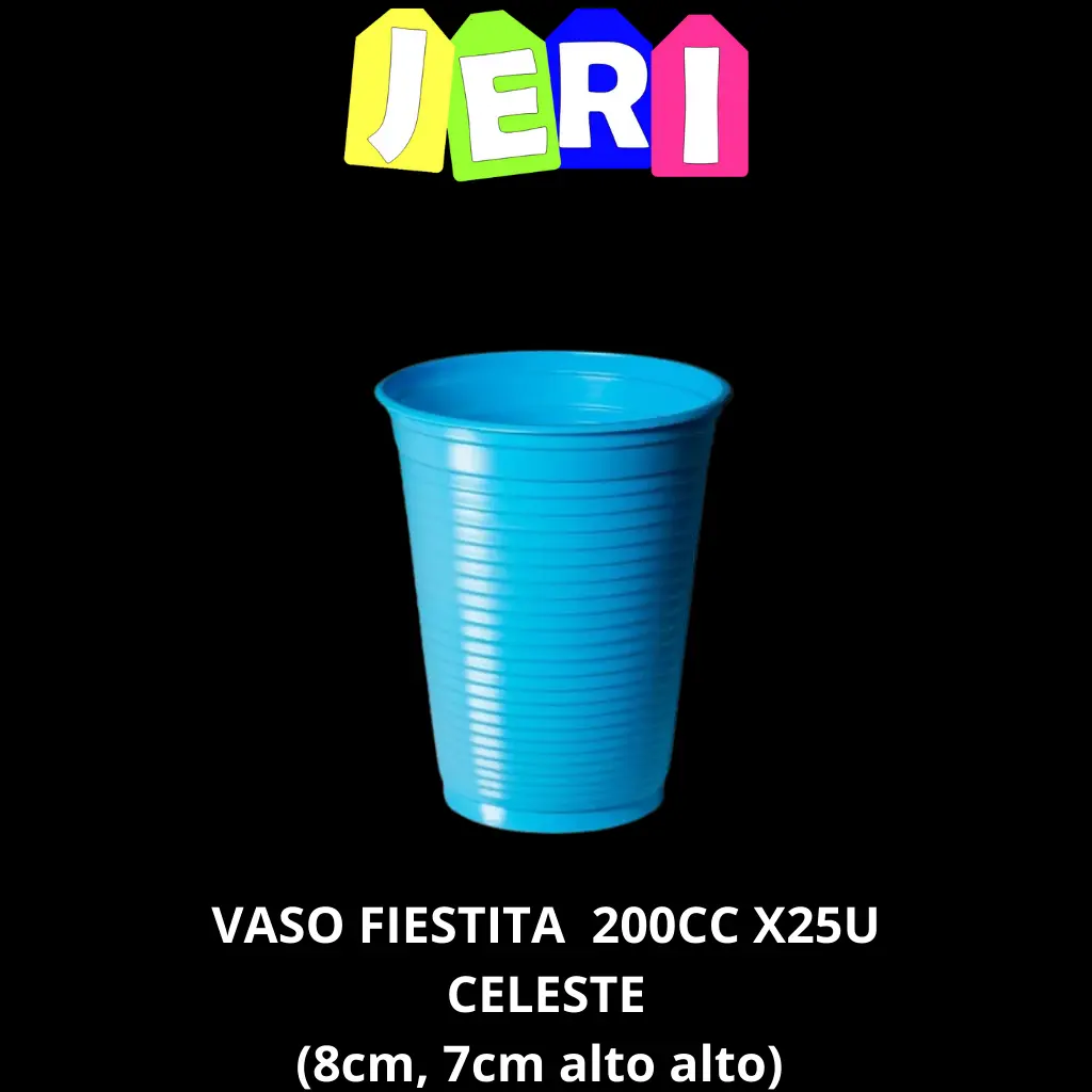 VASO 200CC FIESTITA x25u (CELESTE)