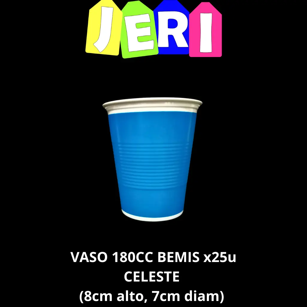 VASO 180CC BEMIS x25u (CELESTE)