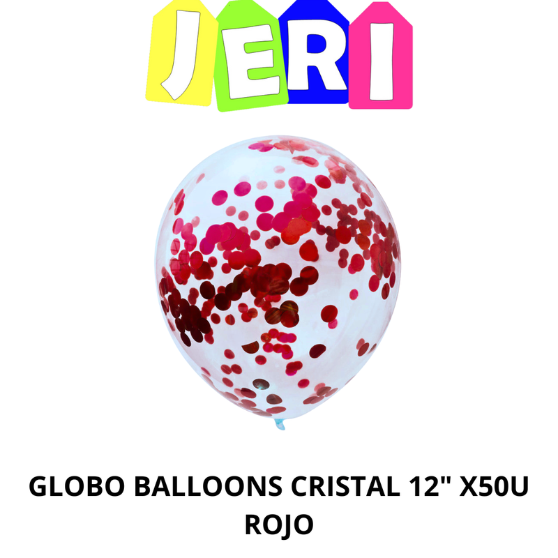 GLOBO BALLOONS CRISTAL C/ CONFETI 12" X50U