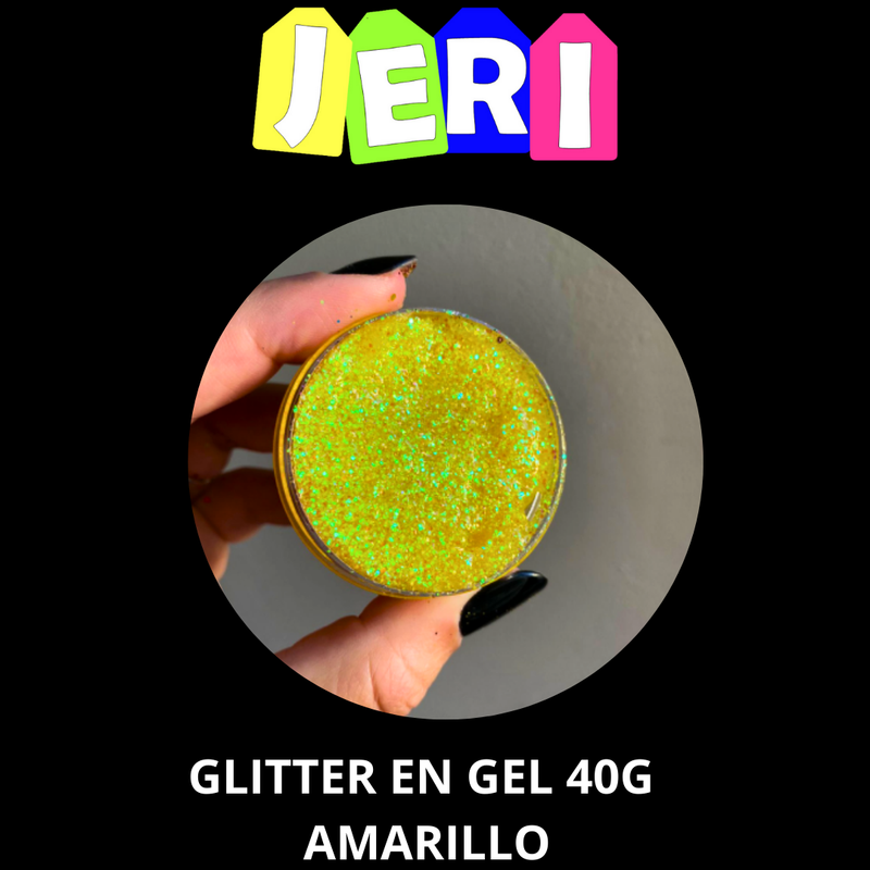 GLITTER EN GEL POTE 40G (AMARILLO)